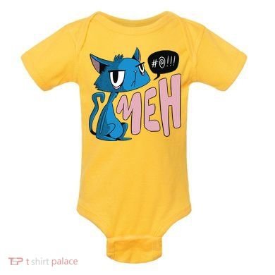 Annoyed Cat Meh Baby Bodysuit