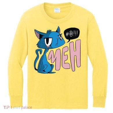 Annoyed Cat Meh Kids Long Sleeve Shirt