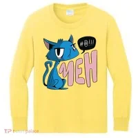 Annoyed Cat Meh Kids Long Sleeve Shirt thumb 0