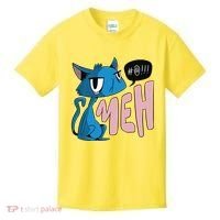 Annoyed Cat Meh Kids T-Shirt thumb 0