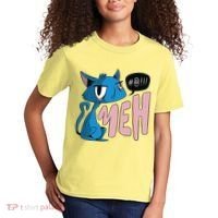 Annoyed Cat Meh Kids T-Shirt thumb 2