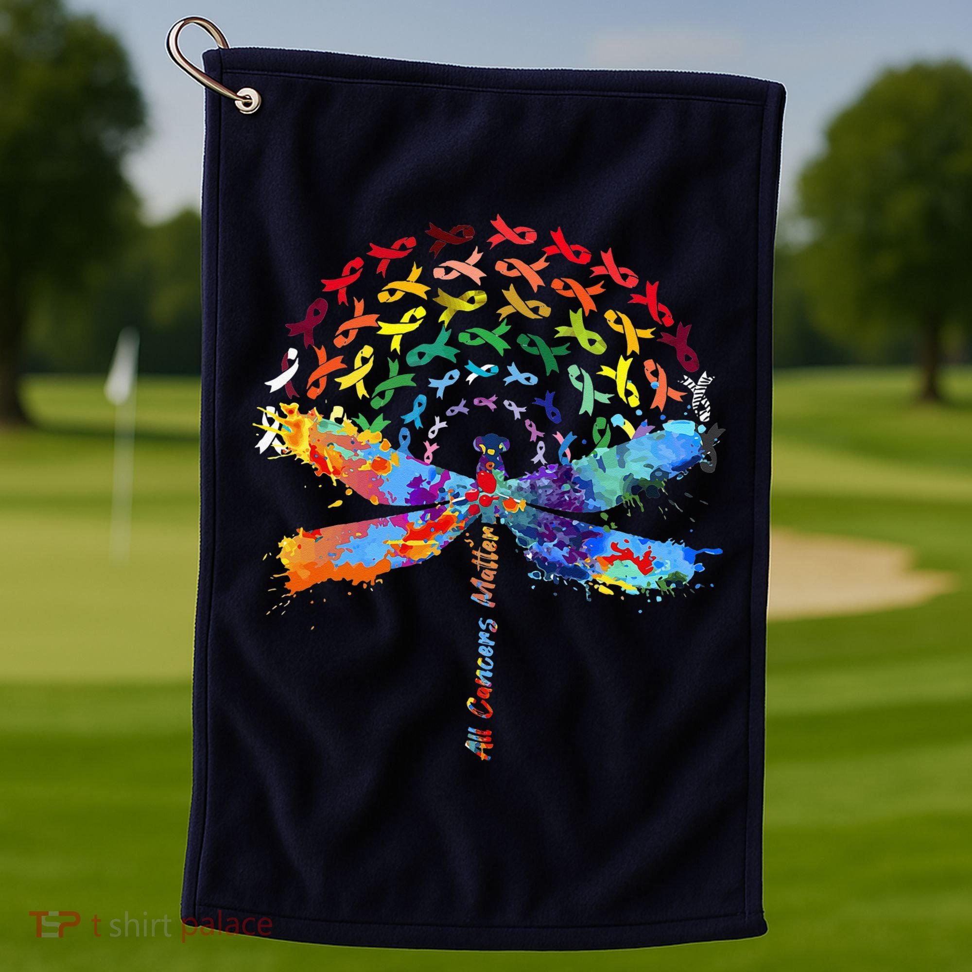 All Cancer Matters Awareness Day Ribbon Quote Golf Towel