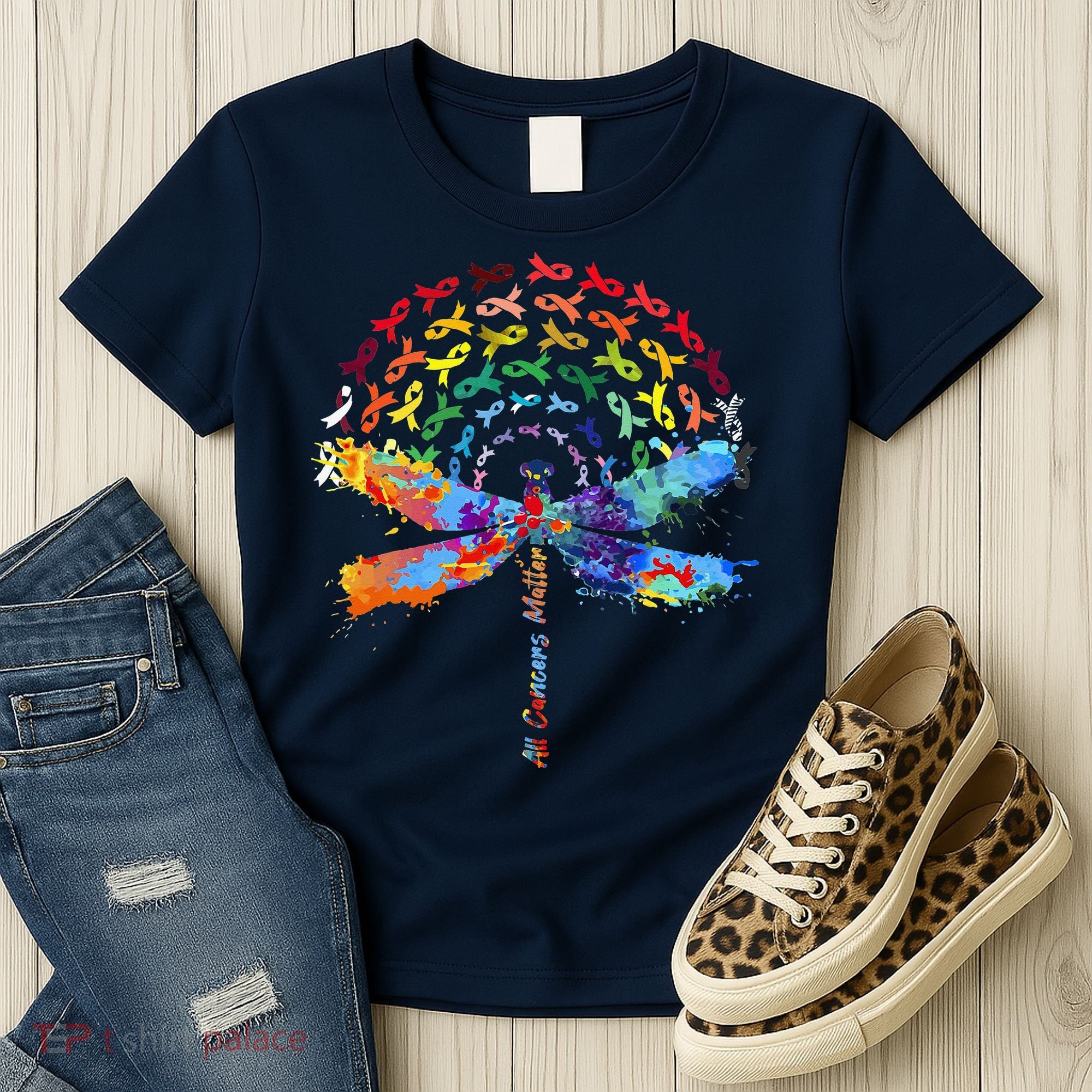 All Cancer Matters Awareness Day Ribbon Quote Women's T-Shirt