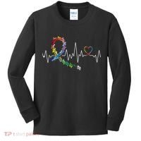All Cancer Matters Awareness Day Heartbeat Kids Long Sleeve Shirt thumb 0
