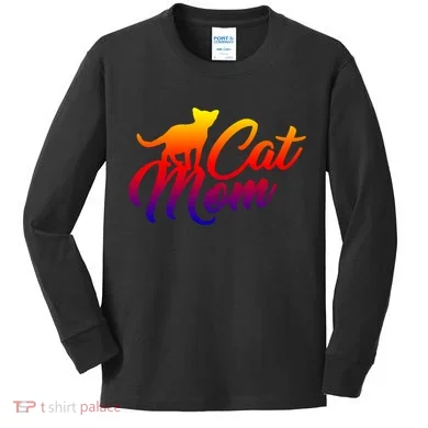 Aspca Cat Mom Gift Kids Long Sleeve Shirt