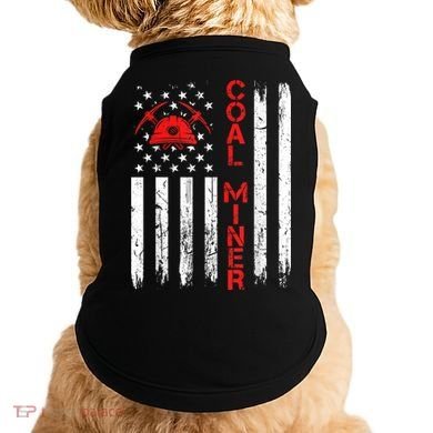 American Coal Miner USA Flag Tough Worker Doggie Tank
