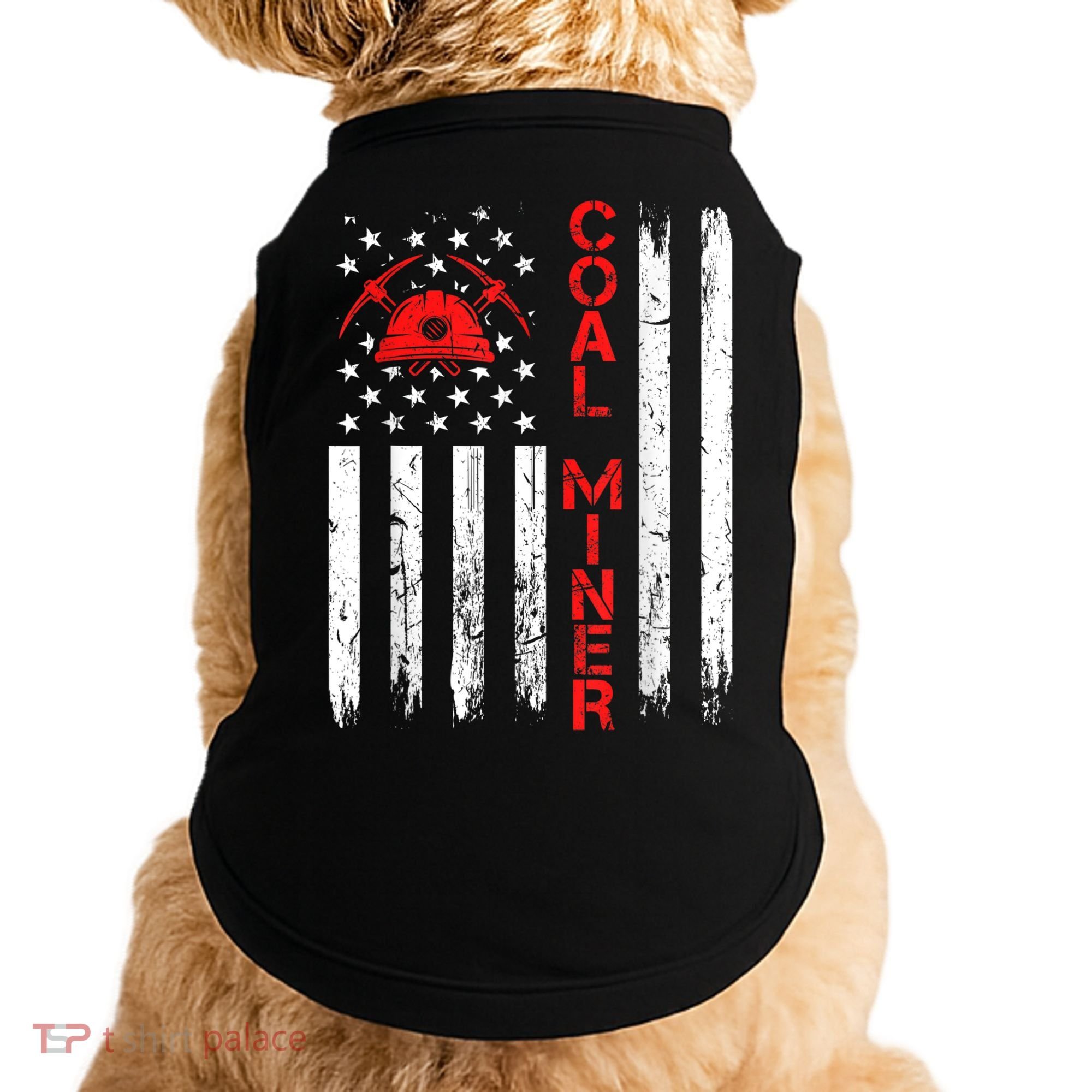 American Coal Miner USA Flag Tough Worker Doggie Tank