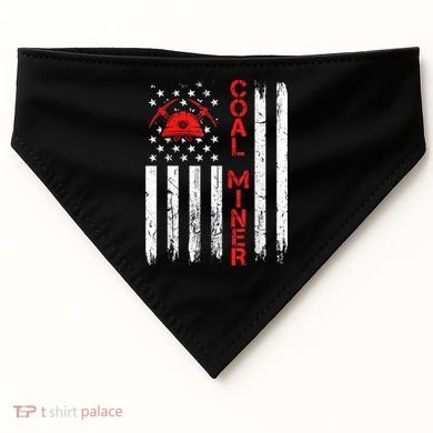American Coal Miner USA Flag Tough Worker USA-Made Doggie Bandana