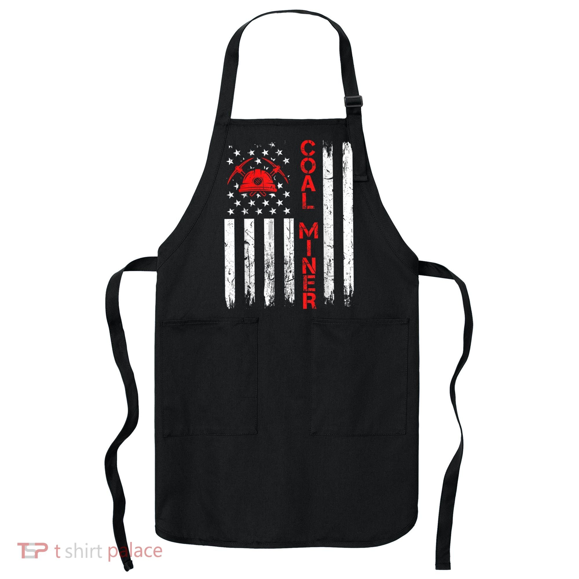 American Coal Miner USA Flag Tough Worker Apron
