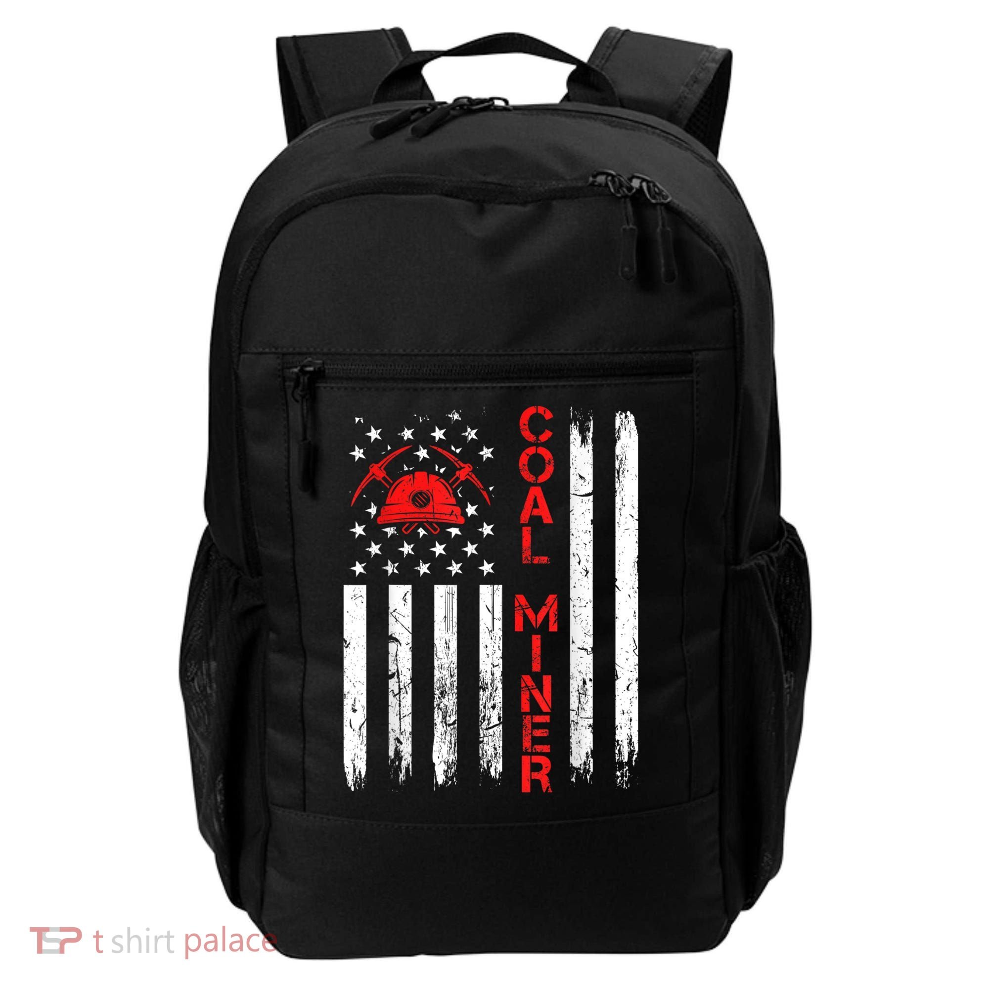 American Coal Miner USA Flag Tough Worker Backpack