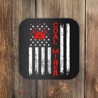 American Coal Miner USA Flag Tough Worker Coaster thumb 0