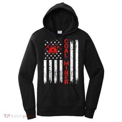 American Coal Miner USA Flag Tough Worker Women's Hoodie