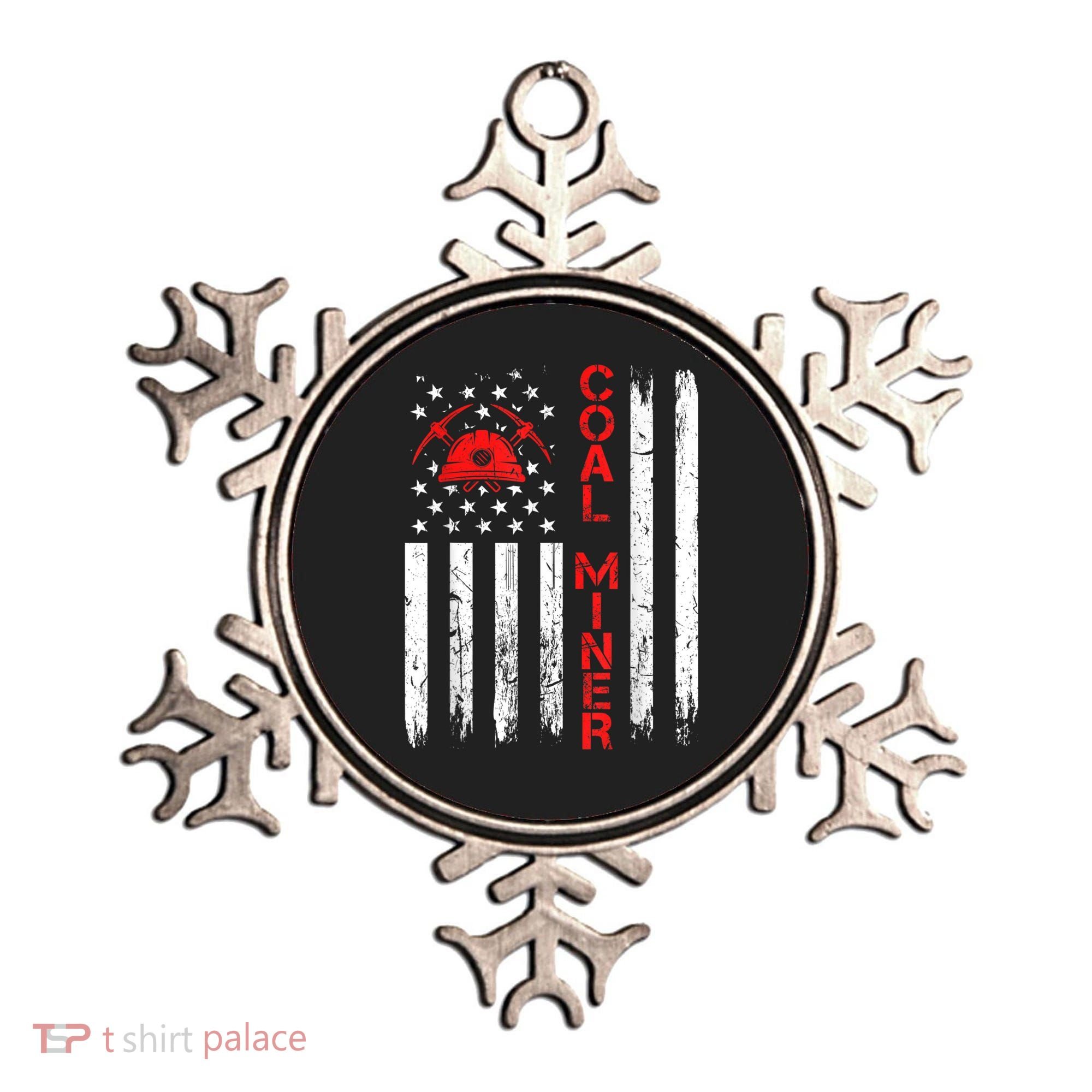 American Coal Miner USA Flag Tough Worker Ornament