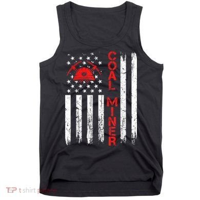 American Coal Miner USA Flag Tough Worker Tank Top