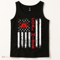 American Coal Miner USA Flag Tough Worker Tank Top thumb 2