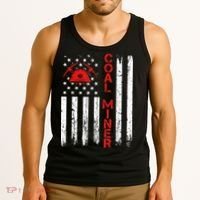 American Coal Miner USA Flag Tough Worker Tank Top thumb 3
