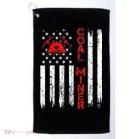 American Coal Miner USA Flag Tough Worker Golf Towel thumb 0