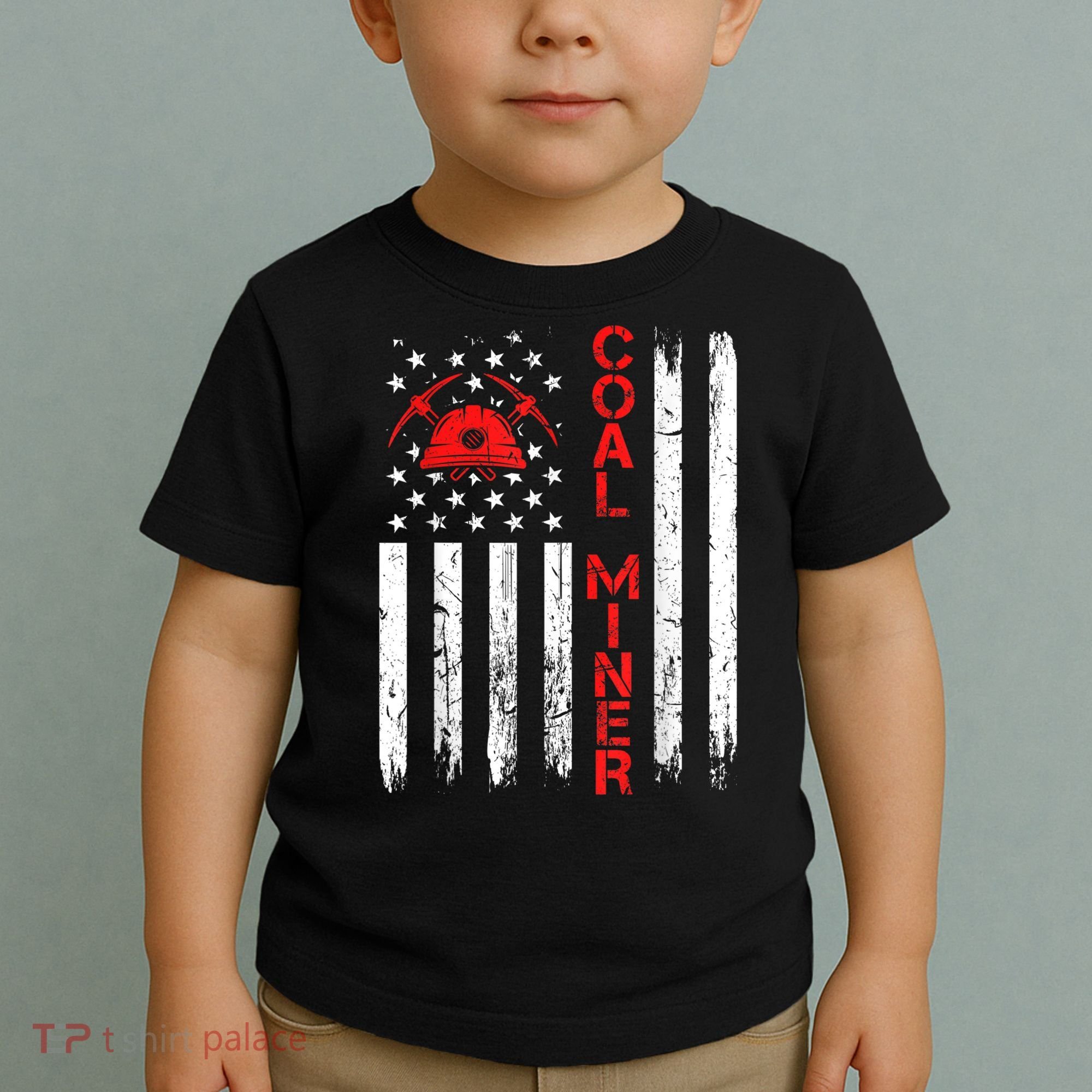 American Coal Miner USA Flag Tough Worker Toddler T-Shirt