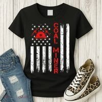 American Coal Miner USA Flag Tough Worker Women's T-Shirt thumb 3