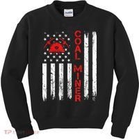 American Coal Miner USA Flag Tough Worker Kids Sweatshirt thumb 0