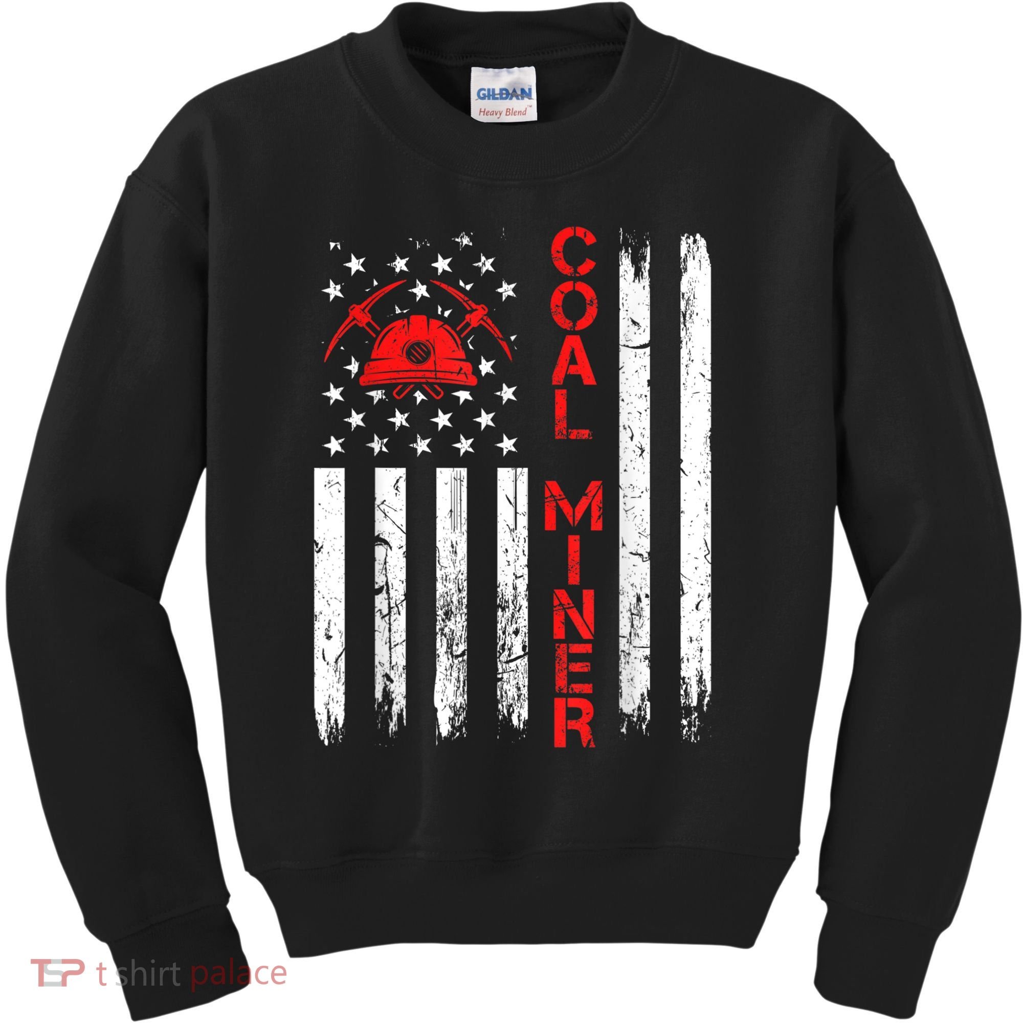 American Coal Miner USA Flag Tough Worker Kids Sweatshirt