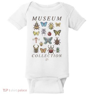Animal Crossing Museum Bug Collection Vintage Textbook Style Baby Bodysuit