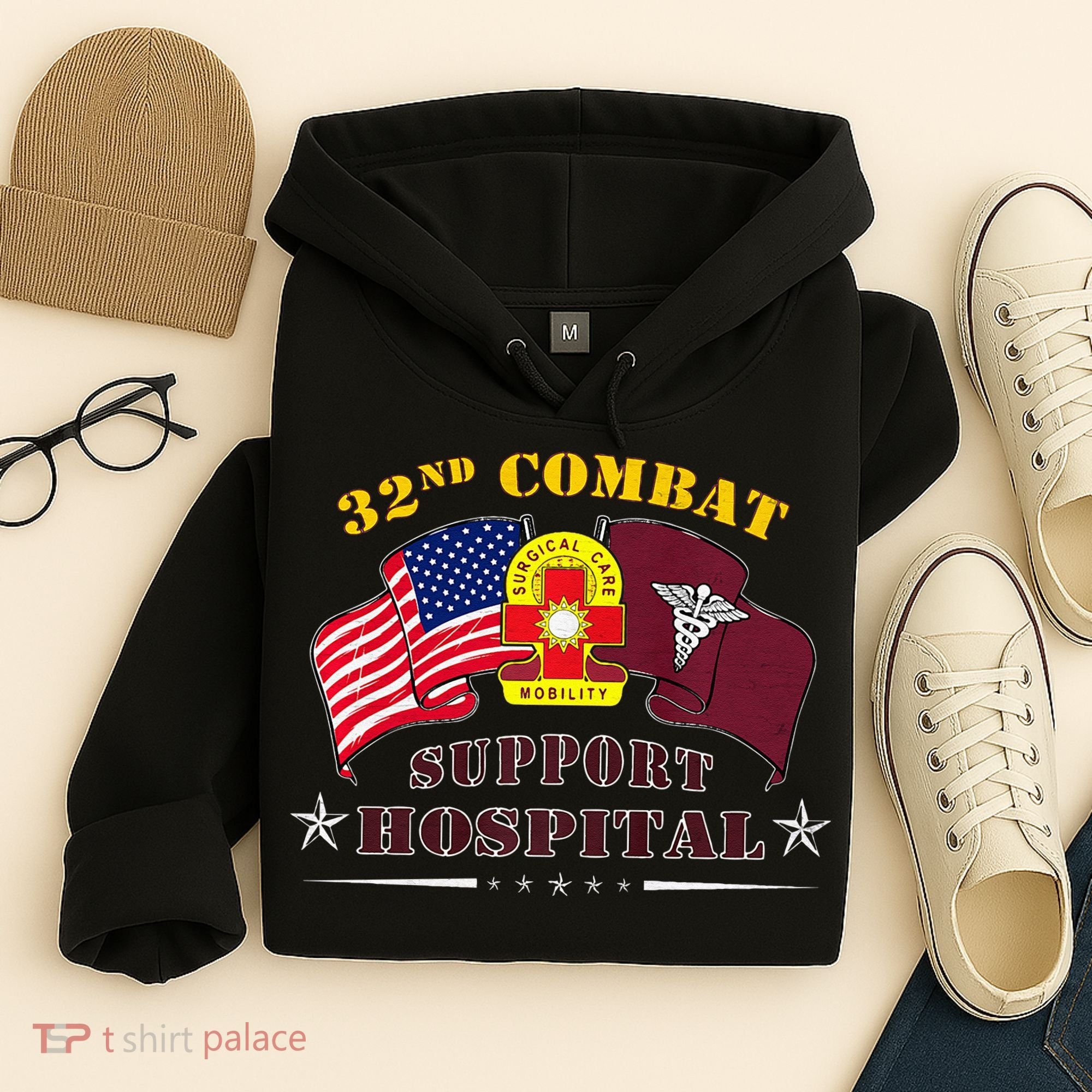 Army Combat Medic 32nd Combat Support Hospital Veteran Hoodie