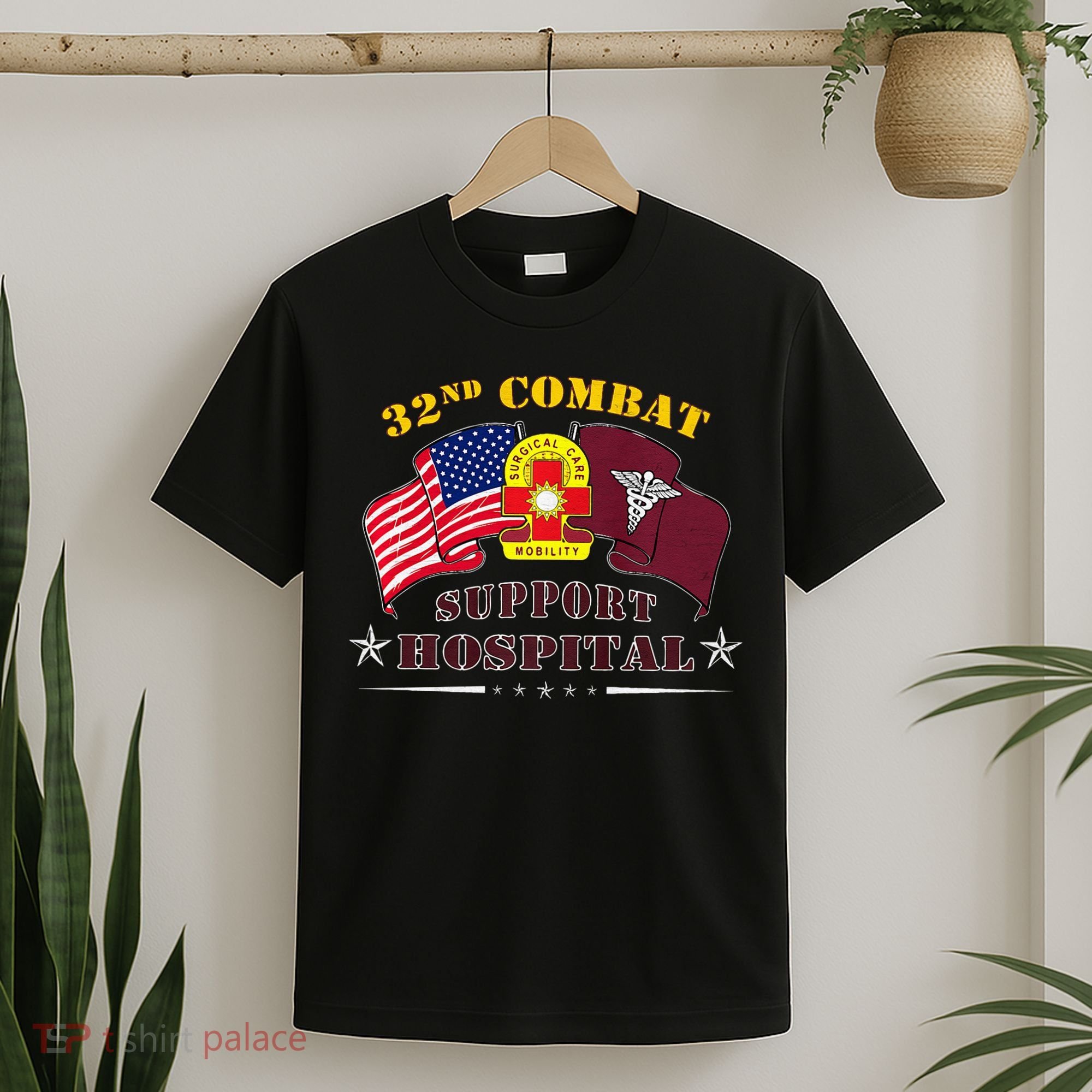 Army Combat Medic 32nd Combat Support Hospital Veteran T-Shirt