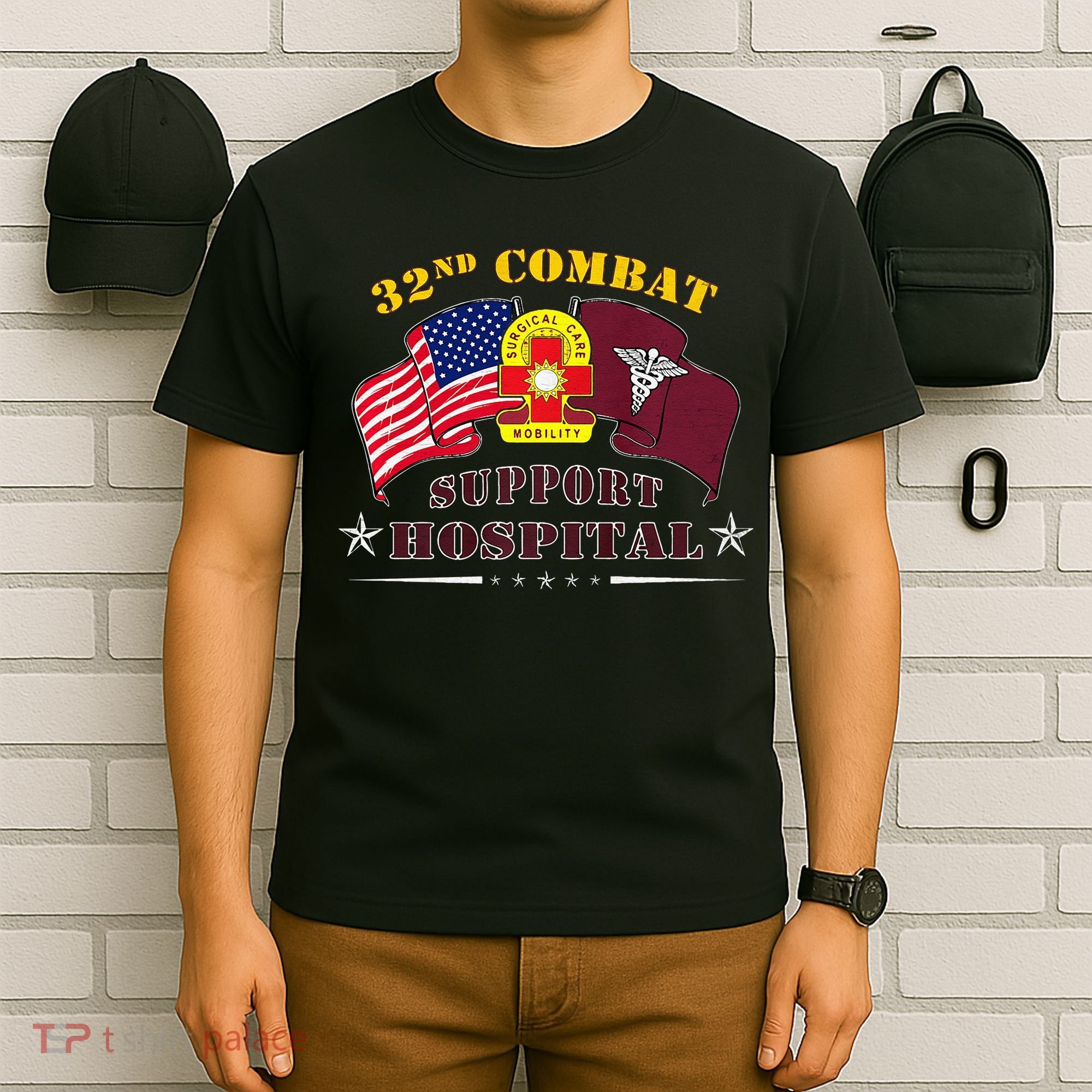 Army Combat Medic 32nd Combat Support Hospital Veteran T-Shirt