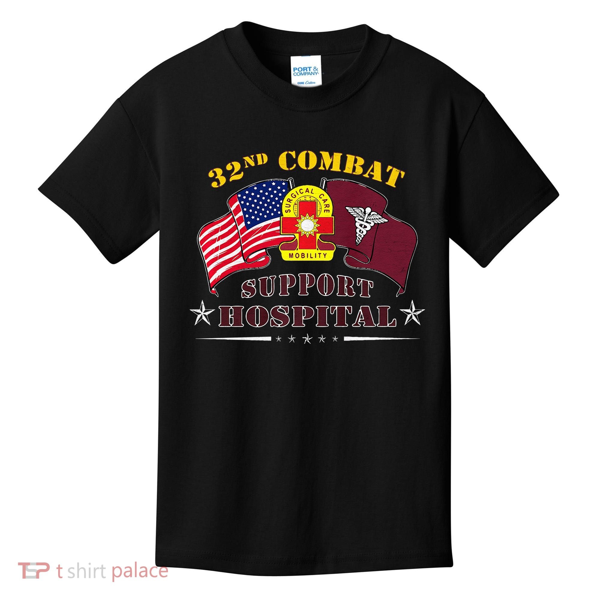Army Combat Medic 32nd Combat Support Hospital Veteran Kids T-Shirt