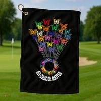 All Cancer Matters Awareness Day Ribbon Support Golf Towel thumb 1