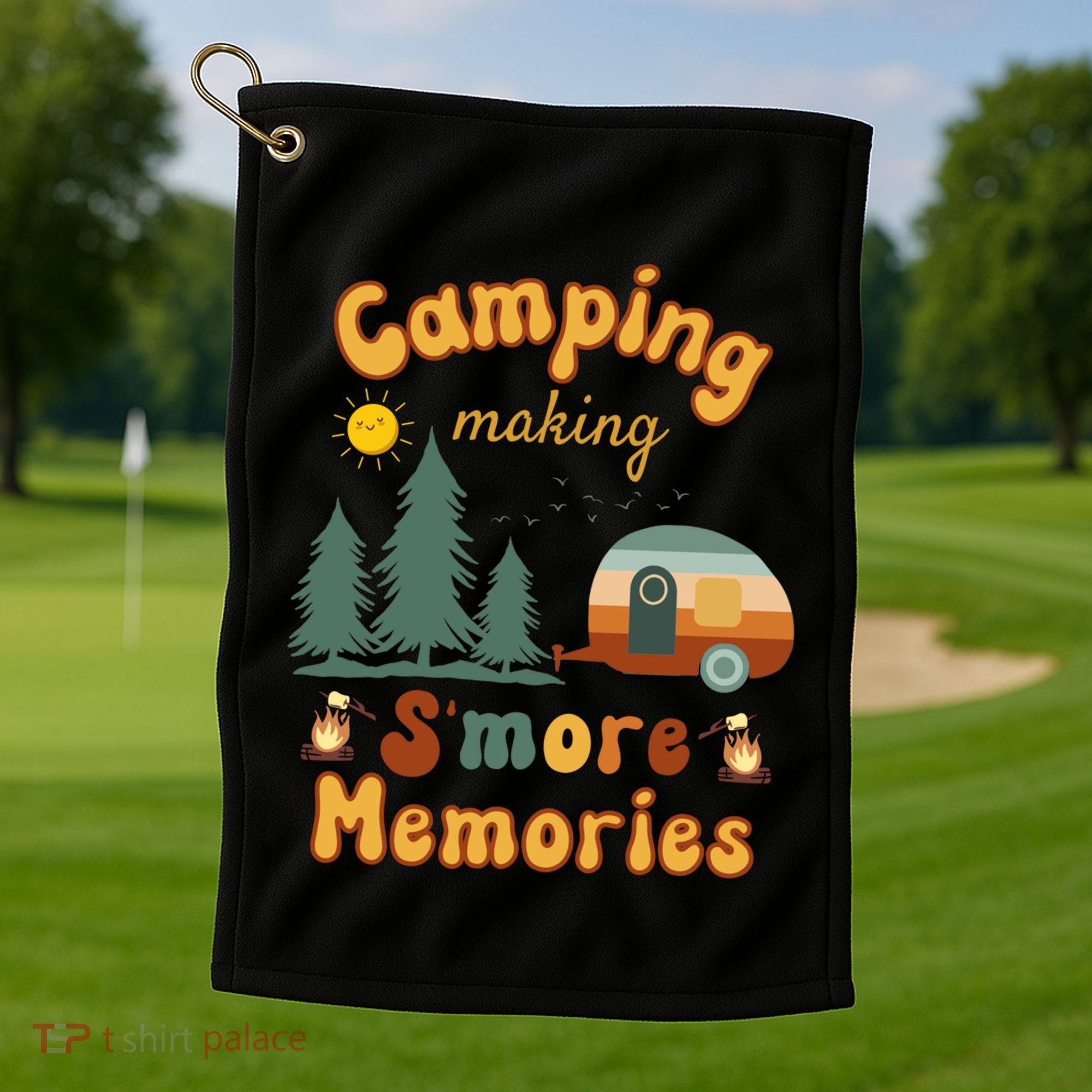 Awesome Camping Making Smore Memories Camping Lovers Meaningful Gift Golf Towel
