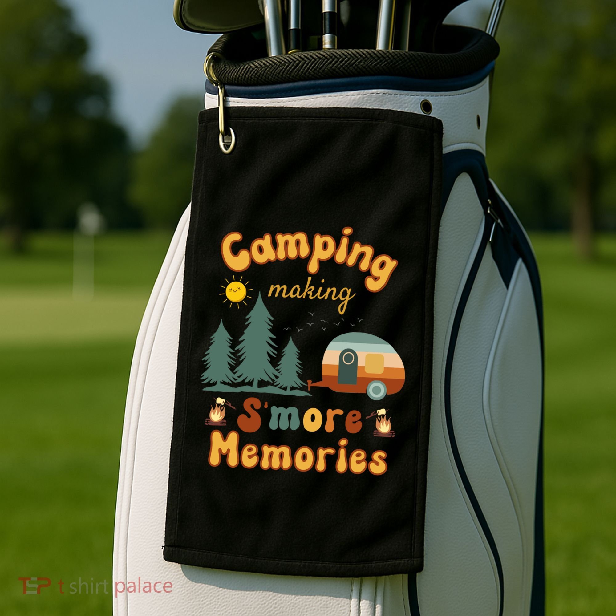 Awesome Camping Making Smore Memories Camping Lovers Meaningful Gift Golf Towel