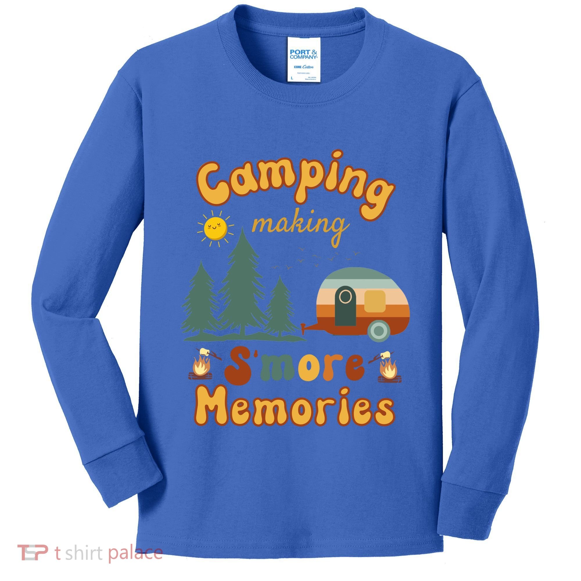Awesome Camping Making Smore Memories Camping Lovers Meaningful Gift Kids Long Sleeve Shirt