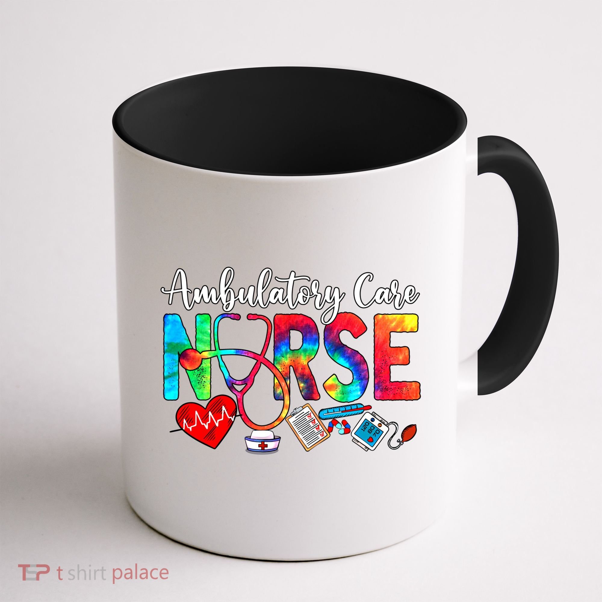 Ambulatory Care Nurse Tie Dye Love Heart Stethoscope Gift Coffee Mug