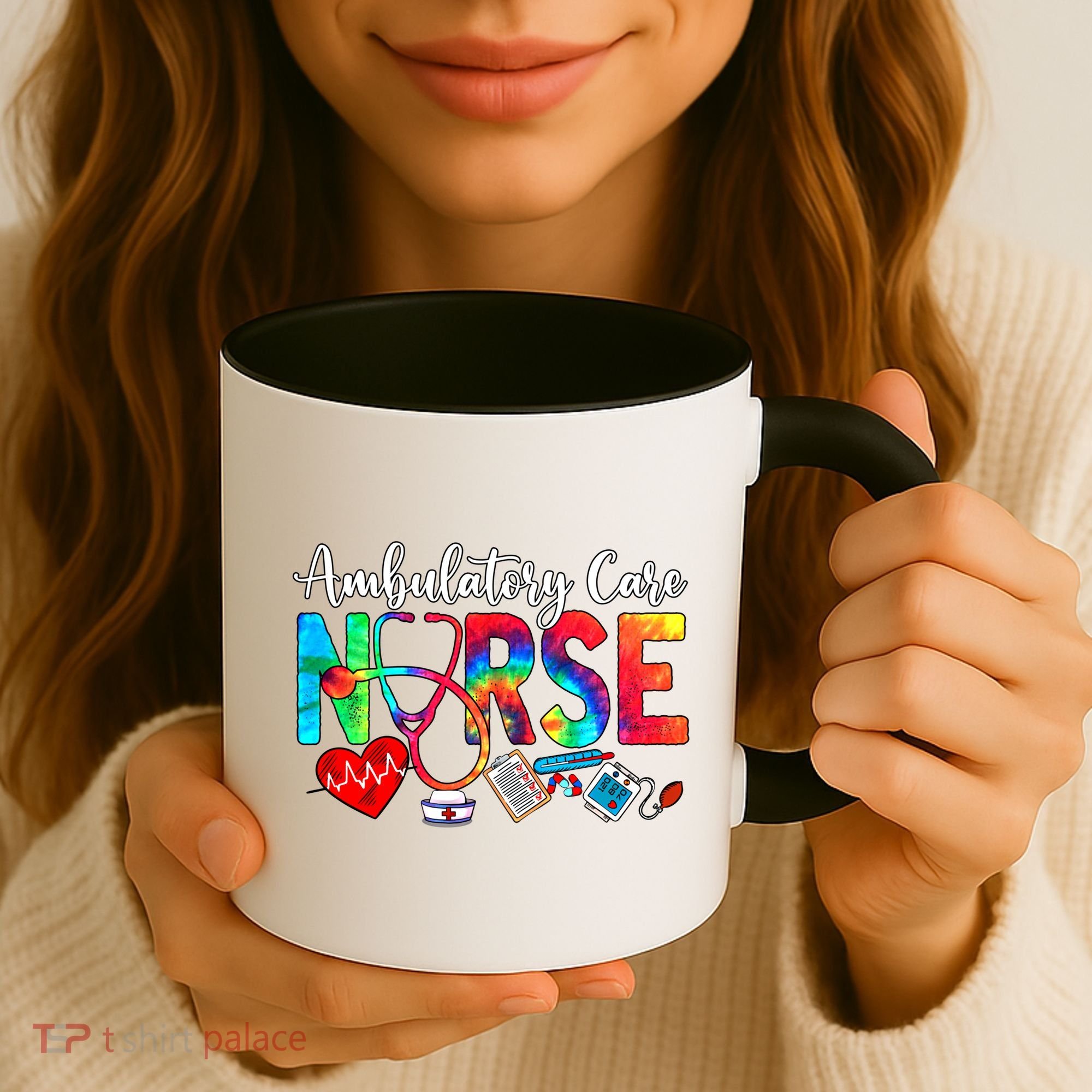 Ambulatory Care Nurse Tie Dye Love Heart Stethoscope Gift Coffee Mug