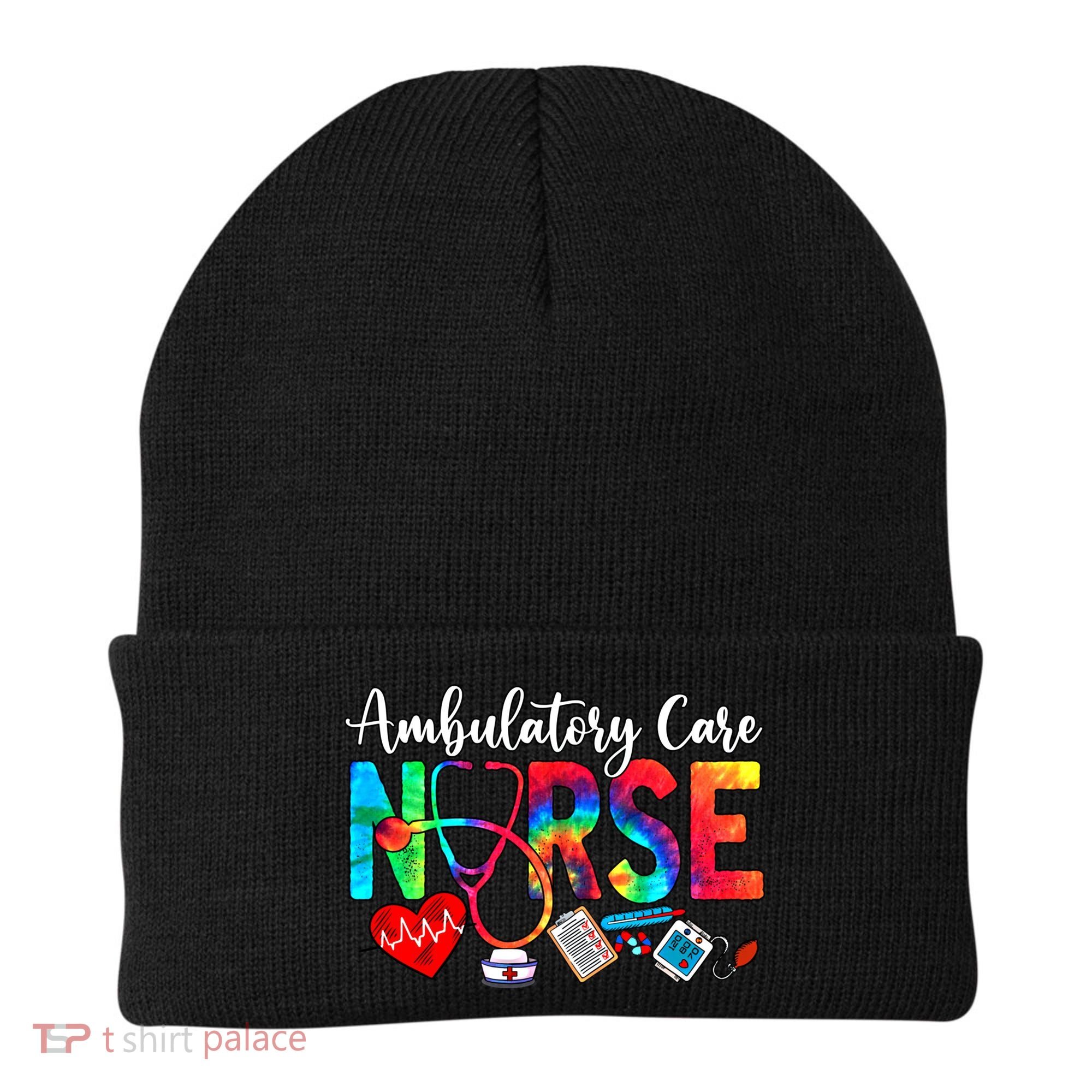 Ambulatory Care Nurse Tie Dye Love Heart Stethoscope Gift Beanie