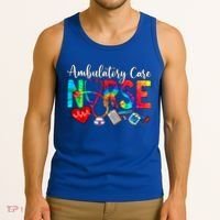 Ambulatory Care Nurse Tie Dye Love Heart Stethoscope Gift Tank Top thumb 3