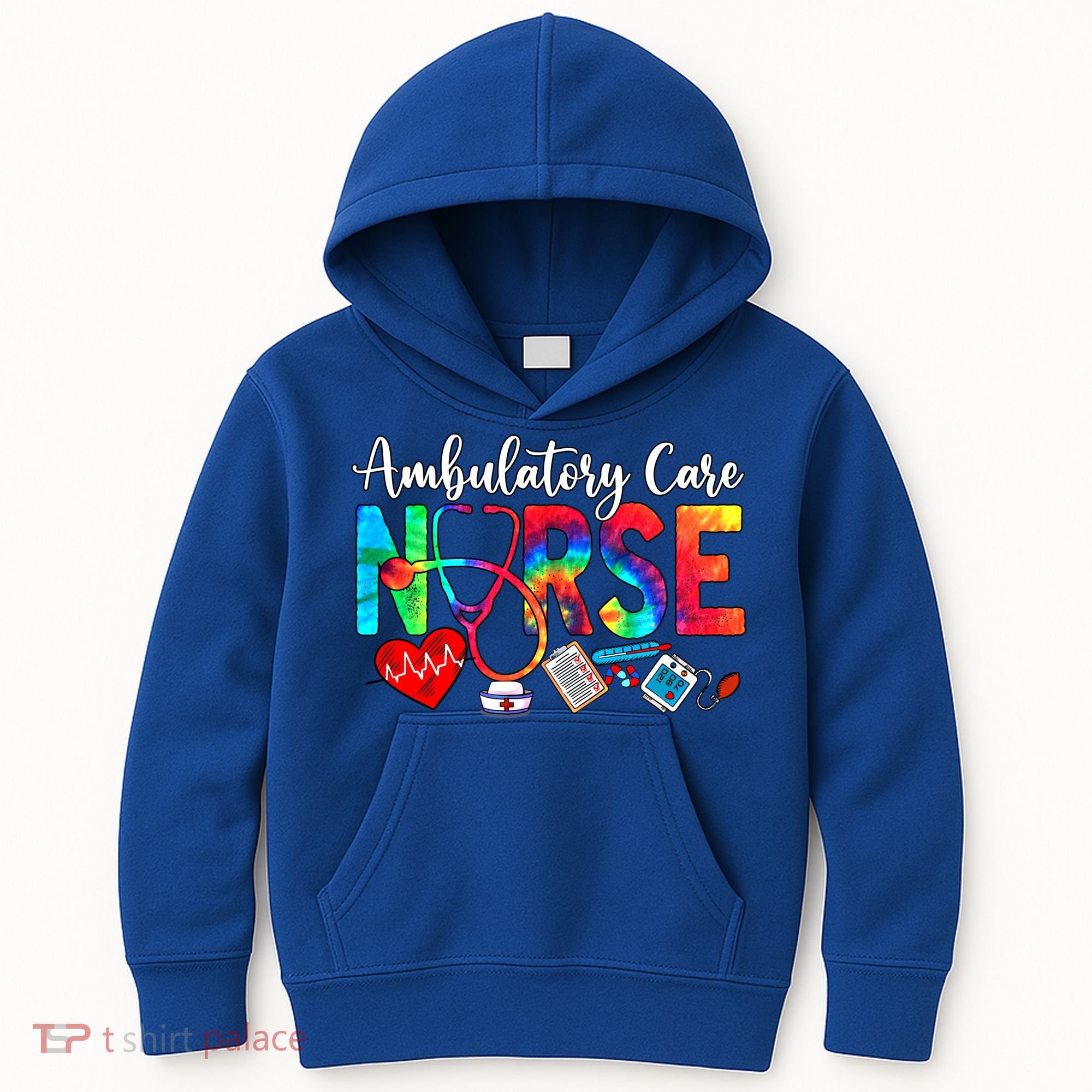 Ambulatory Care Nurse Tie Dye Love Heart Stethoscope Gift Kids Hoodie