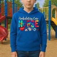 Ambulatory Care Nurse Tie Dye Love Heart Stethoscope Gift Kids Hoodie thumb 2