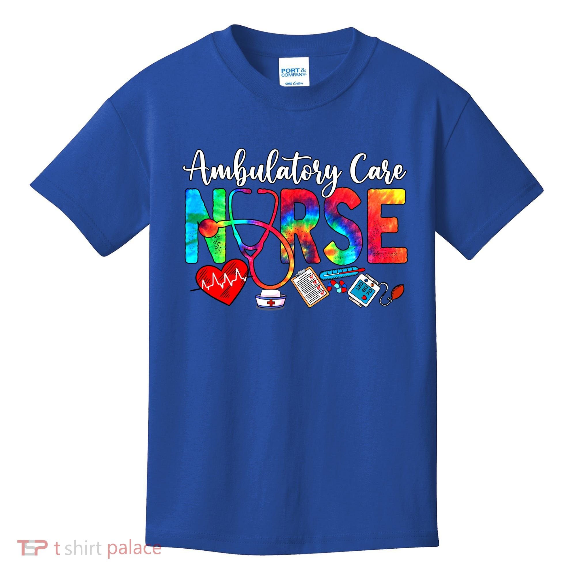 Ambulatory Care Nurse Tie Dye Love Heart Stethoscope Gift Kids T-Shirt