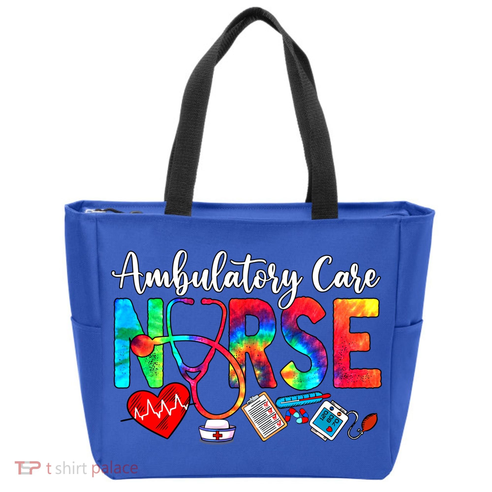 Ambulatory Care Nurse Tie Dye Love Heart Stethoscope Gift Tote Bag