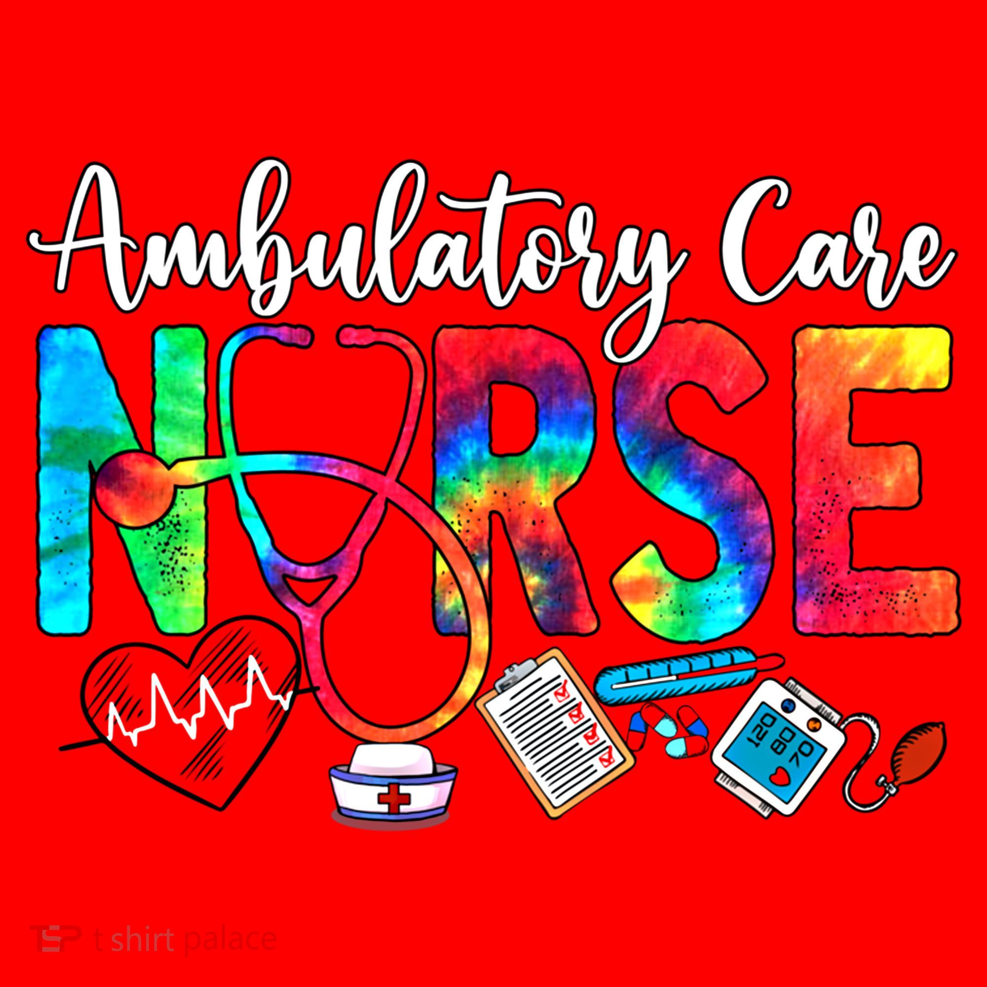 Ambulatory Care Nurse Tie Dye Love Heart Stethoscope Gift Santa Hat