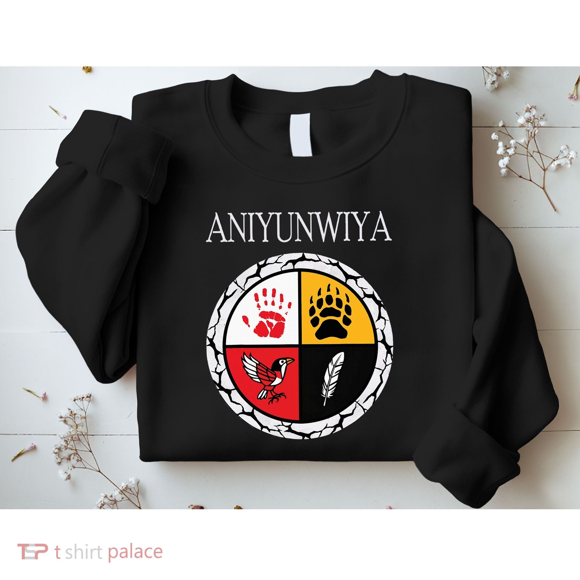 Aniyunwiya Cherokee Nation Native American Medicine Wheel Sweatshirt