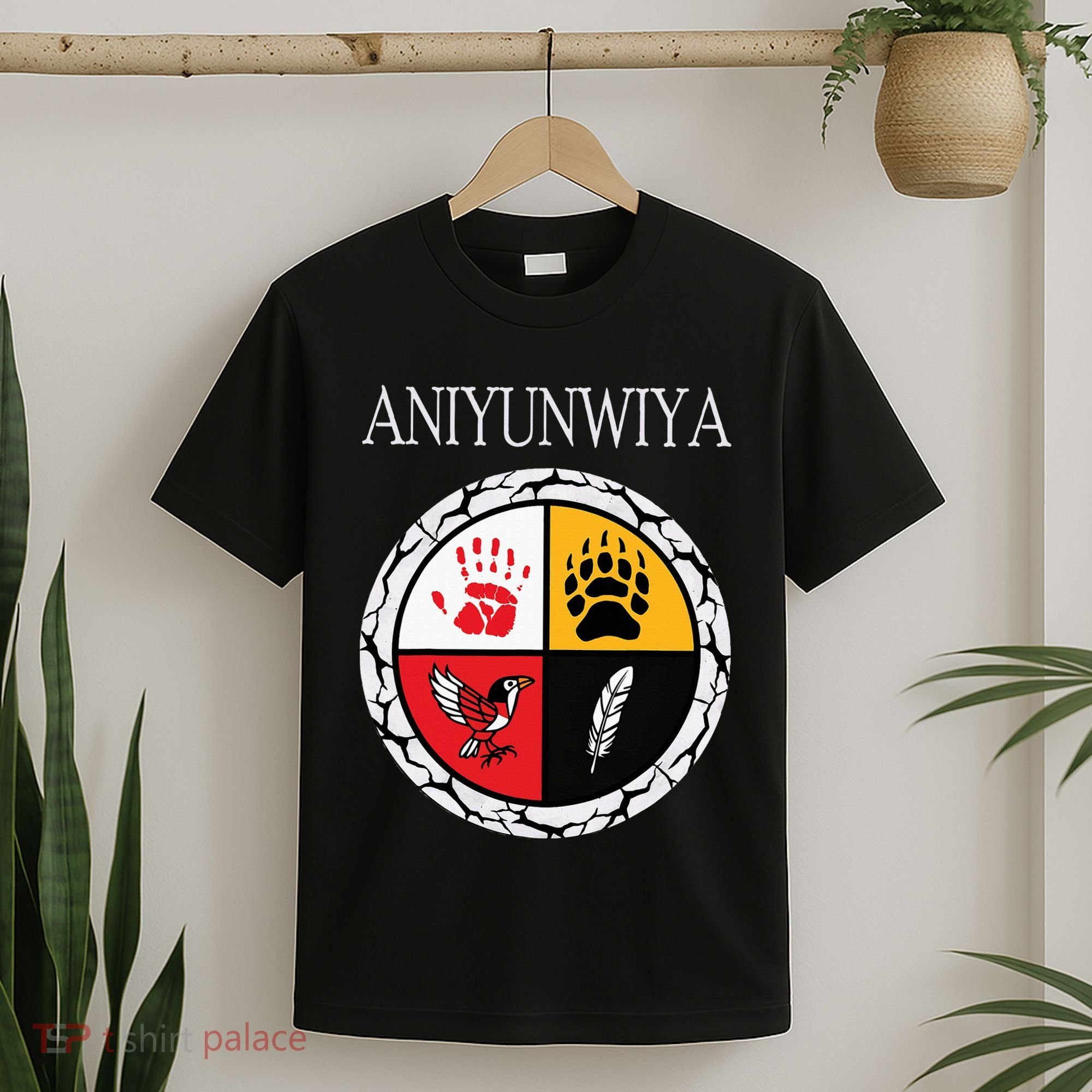 Aniyunwiya Cherokee Nation Native American Medicine Wheel T-Shirt