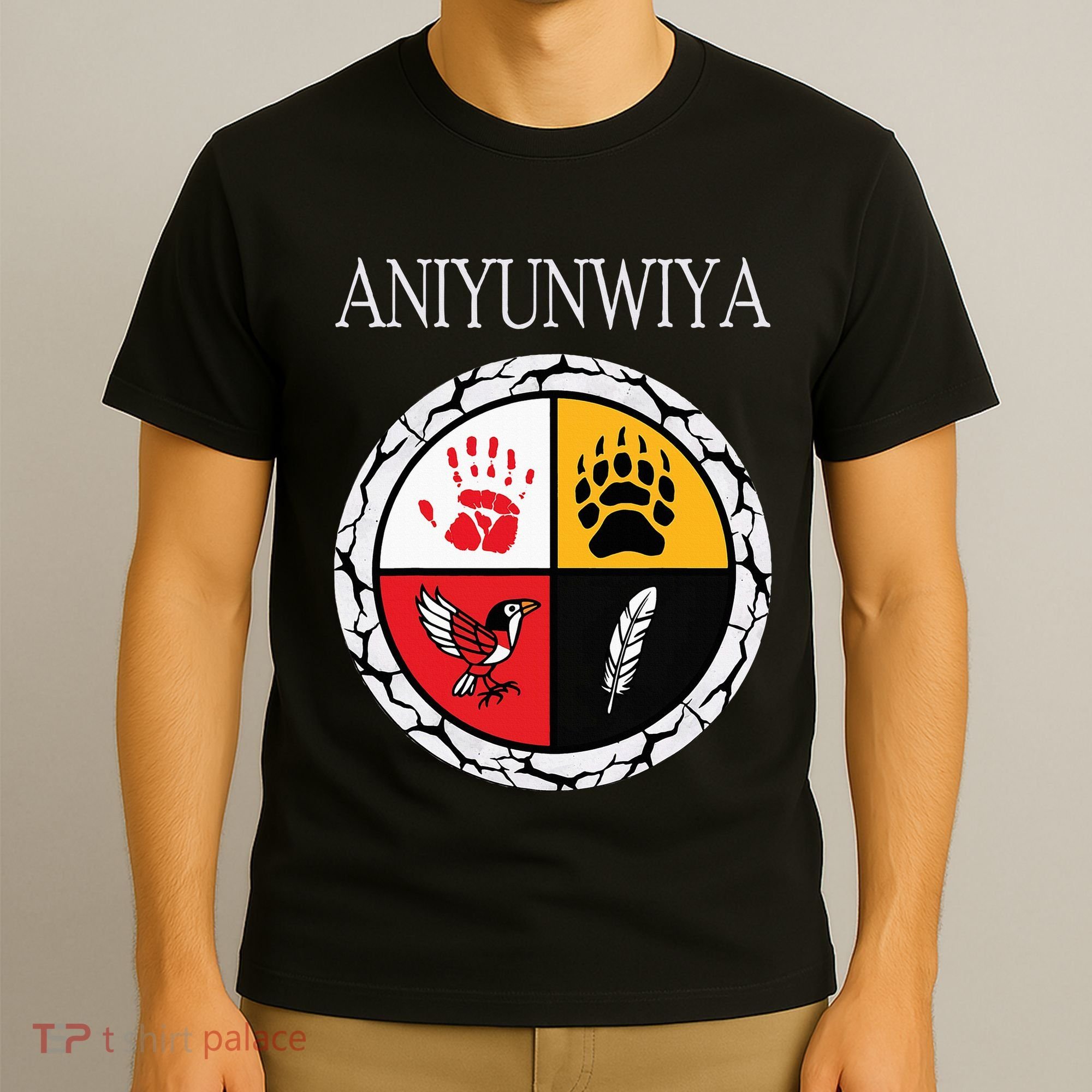 Aniyunwiya Cherokee Nation Native American Medicine Wheel T-Shirt