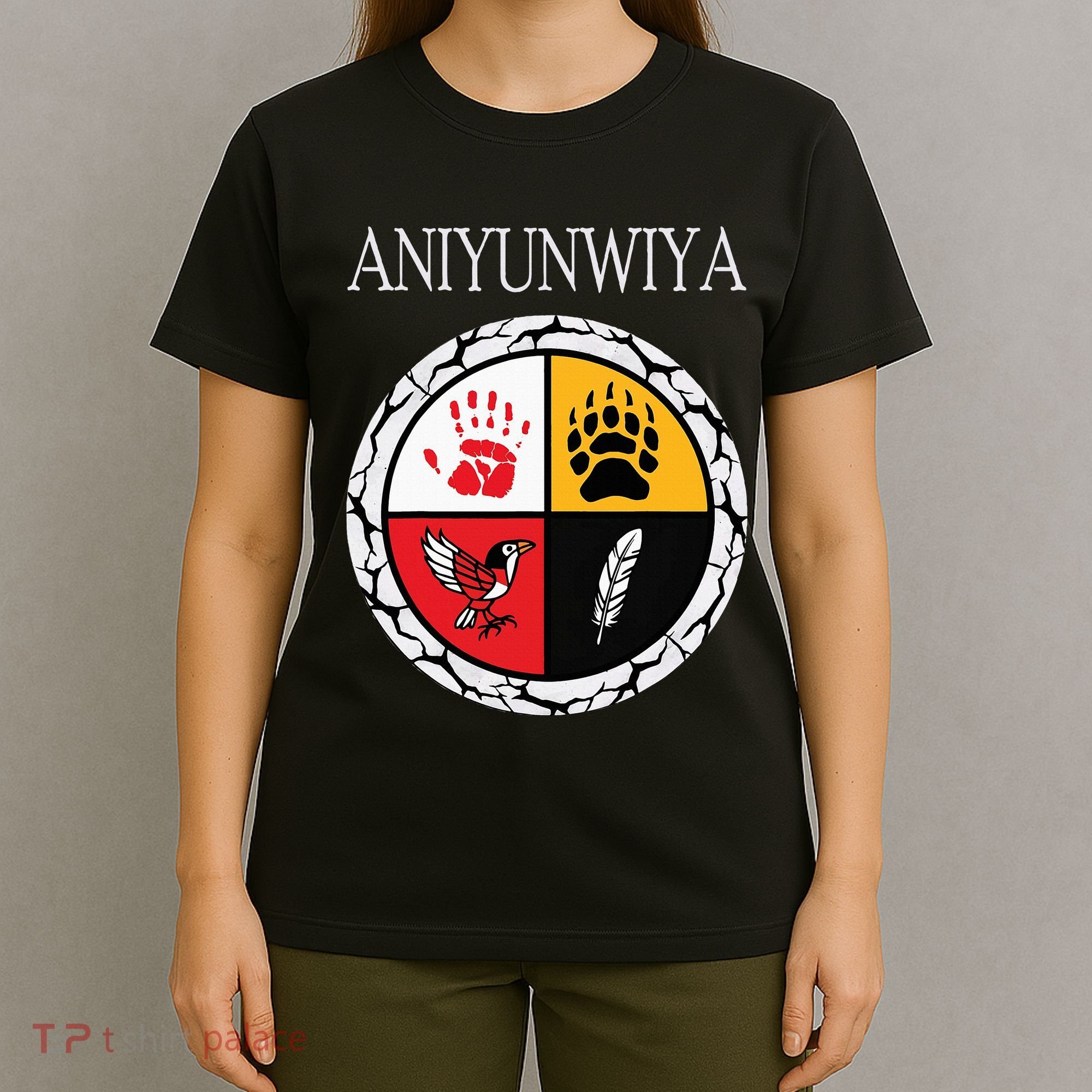 Aniyunwiya Cherokee Nation Native American Medicine Wheel T-Shirt