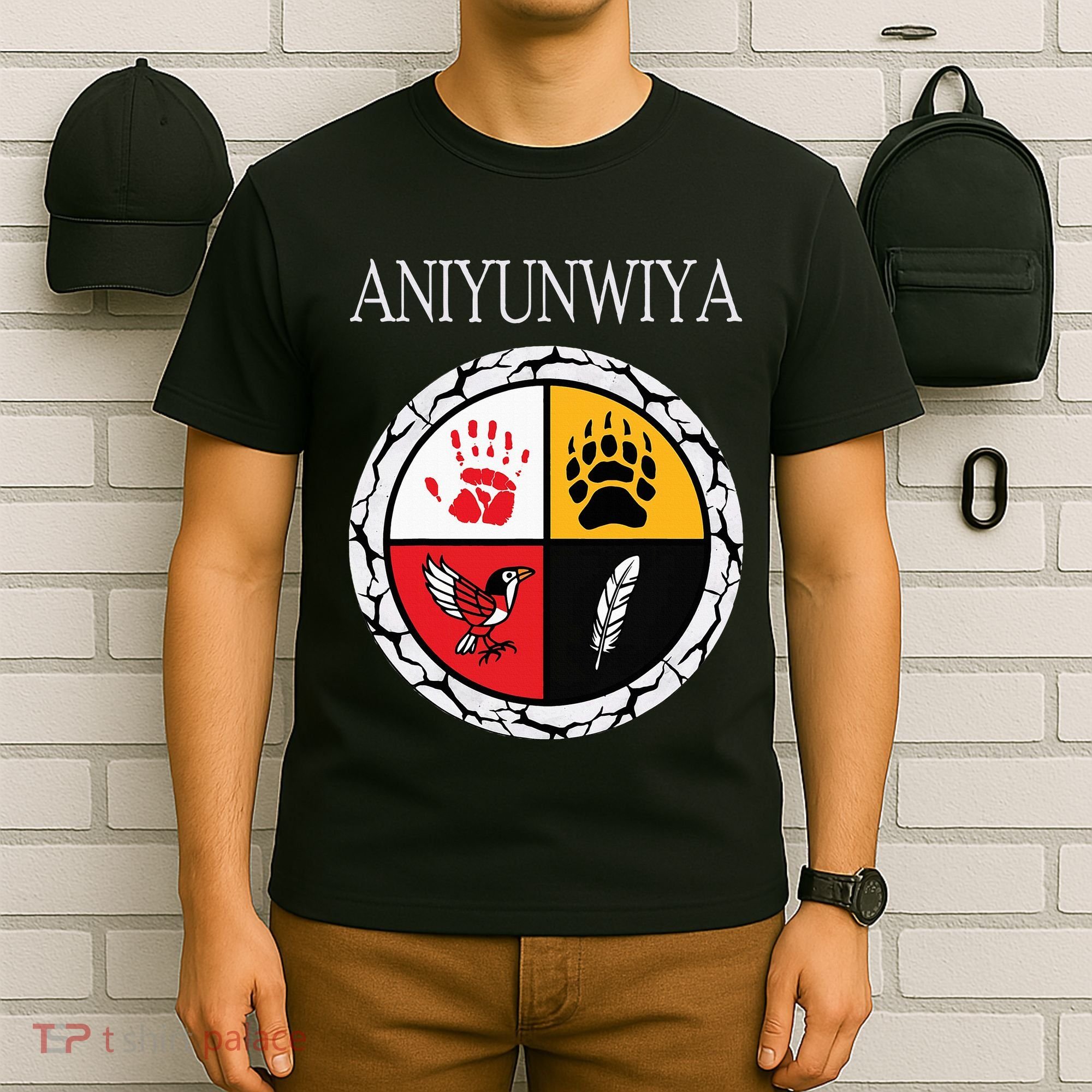 Aniyunwiya Cherokee Nation Native American Medicine Wheel T-Shirt