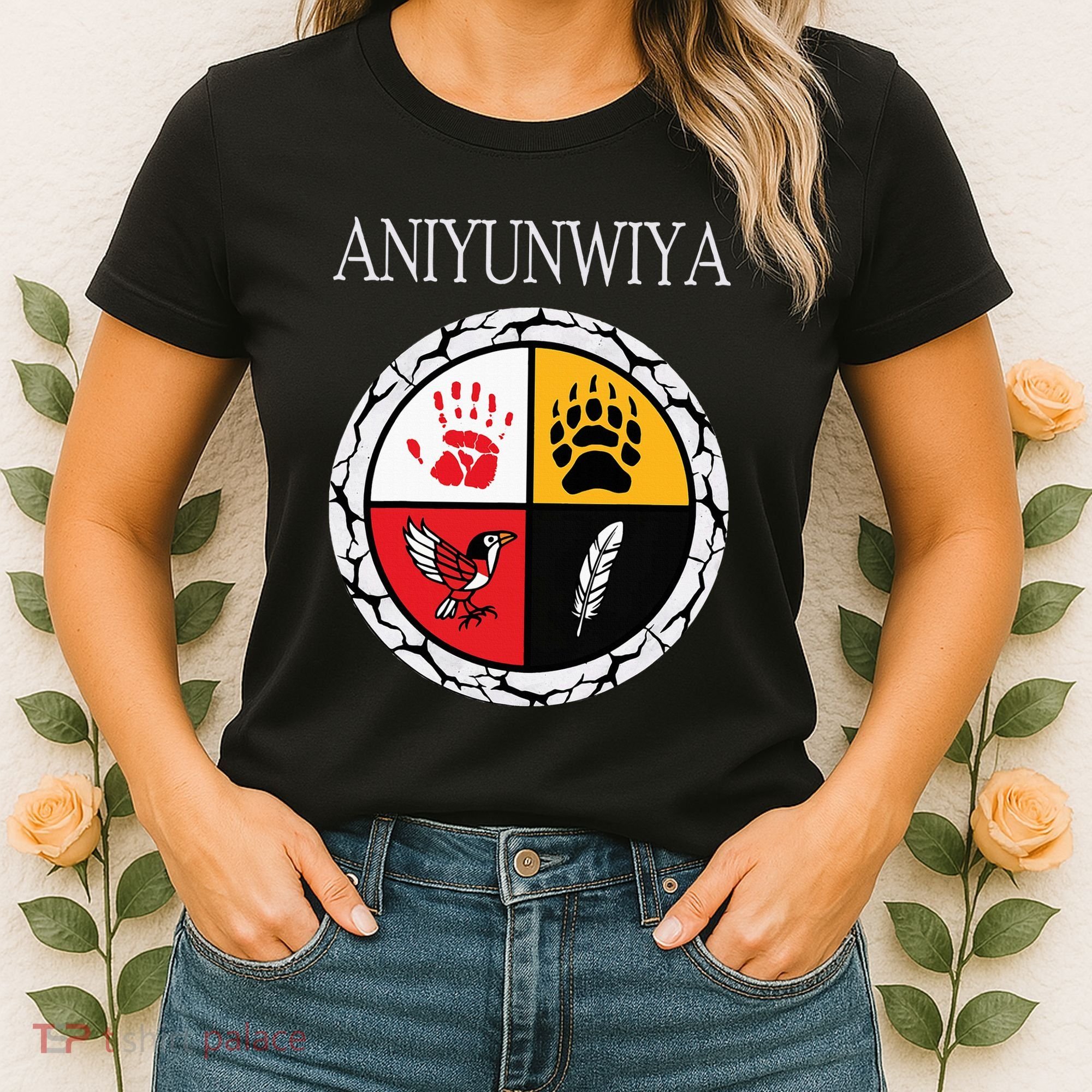Aniyunwiya Cherokee Nation Native American Medicine Wheel Women's T-Shirt