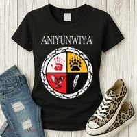 Aniyunwiya Cherokee Nation Native American Medicine Wheel Women's T-Shirt thumb 3